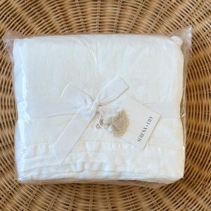 NEW Serena & Lily Portofino Linen Duvet Cover (F/Q)-White